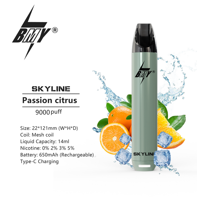 BMY-Skyline 9000 Puffs Vape descartável recarregável